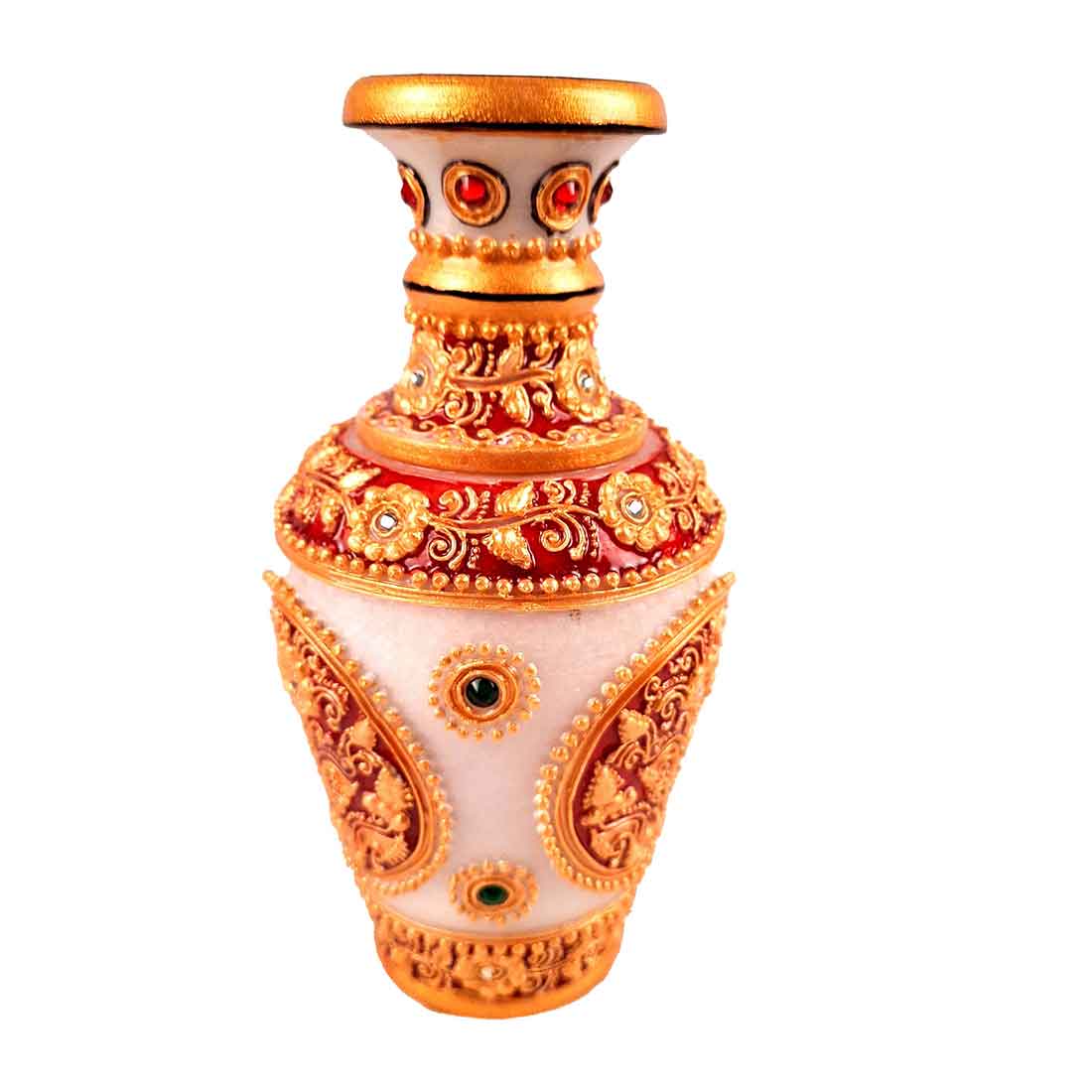 Marble Flower Vase | Decorative Flower Pot - For Living Room & Home Decor - 6 Inch - ApkaMart