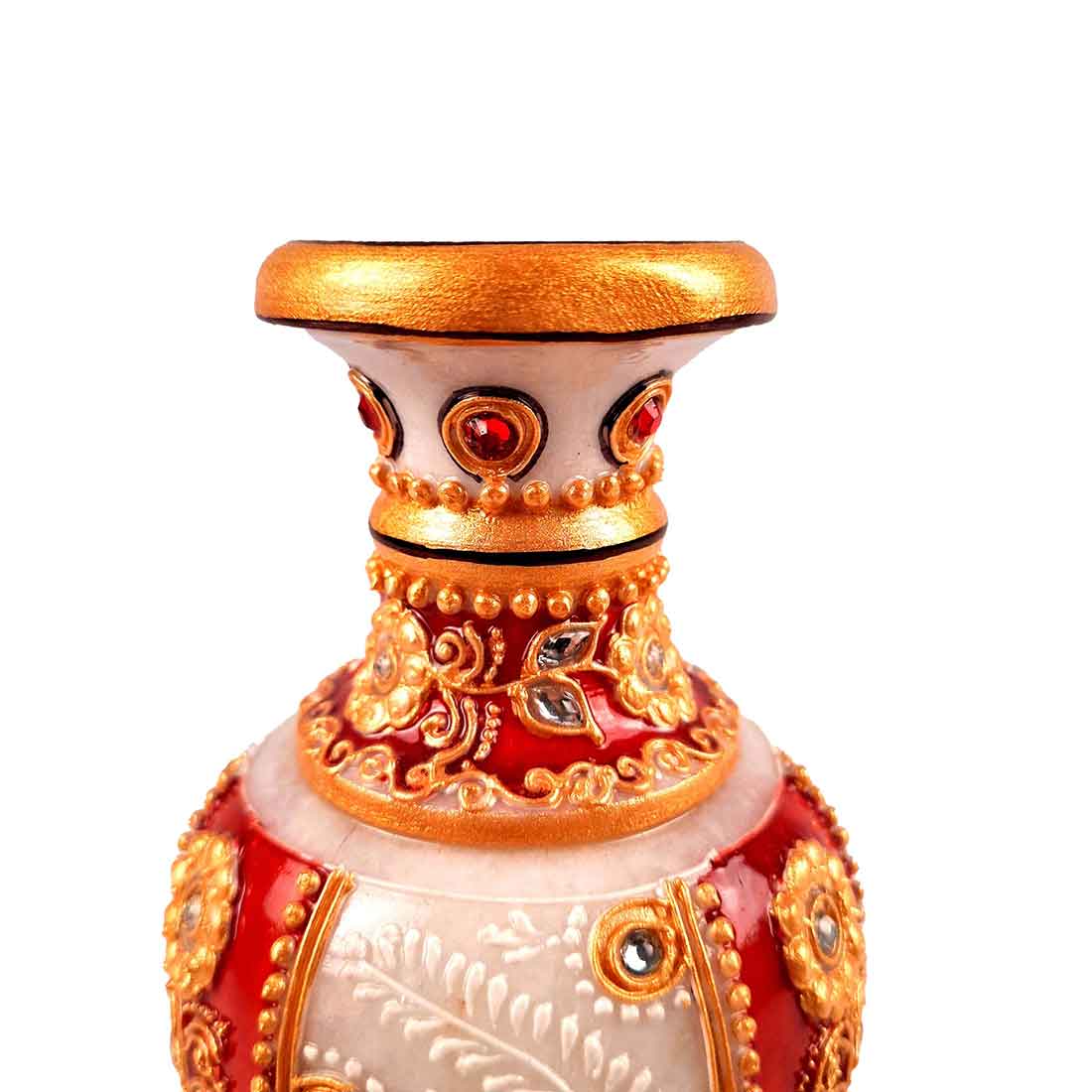 Marble Flower Vase | Decorative Flower Pot - For Living Room & Home Decor - 6 Inch - ApkaMart