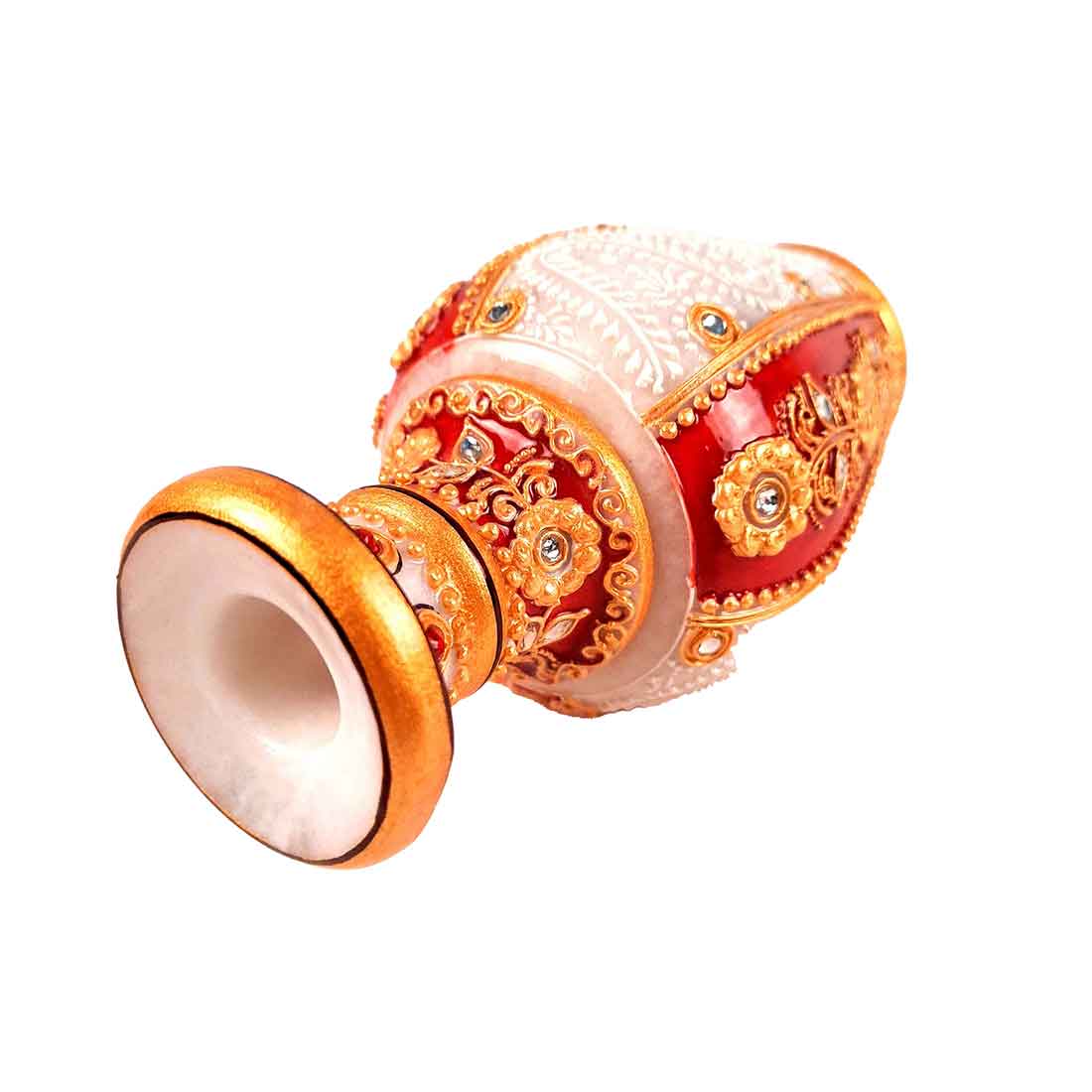 Marble Flower Vase | Decorative Flower Pot - For Living Room & Home Decor - 6 Inch - ApkaMart