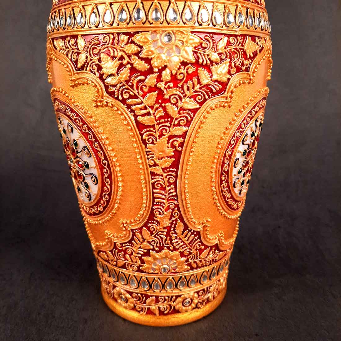 Marble Flower Vase | Decorative Flower Pot - For Living Room & Home Decor - 12 Inch - ApkaMart