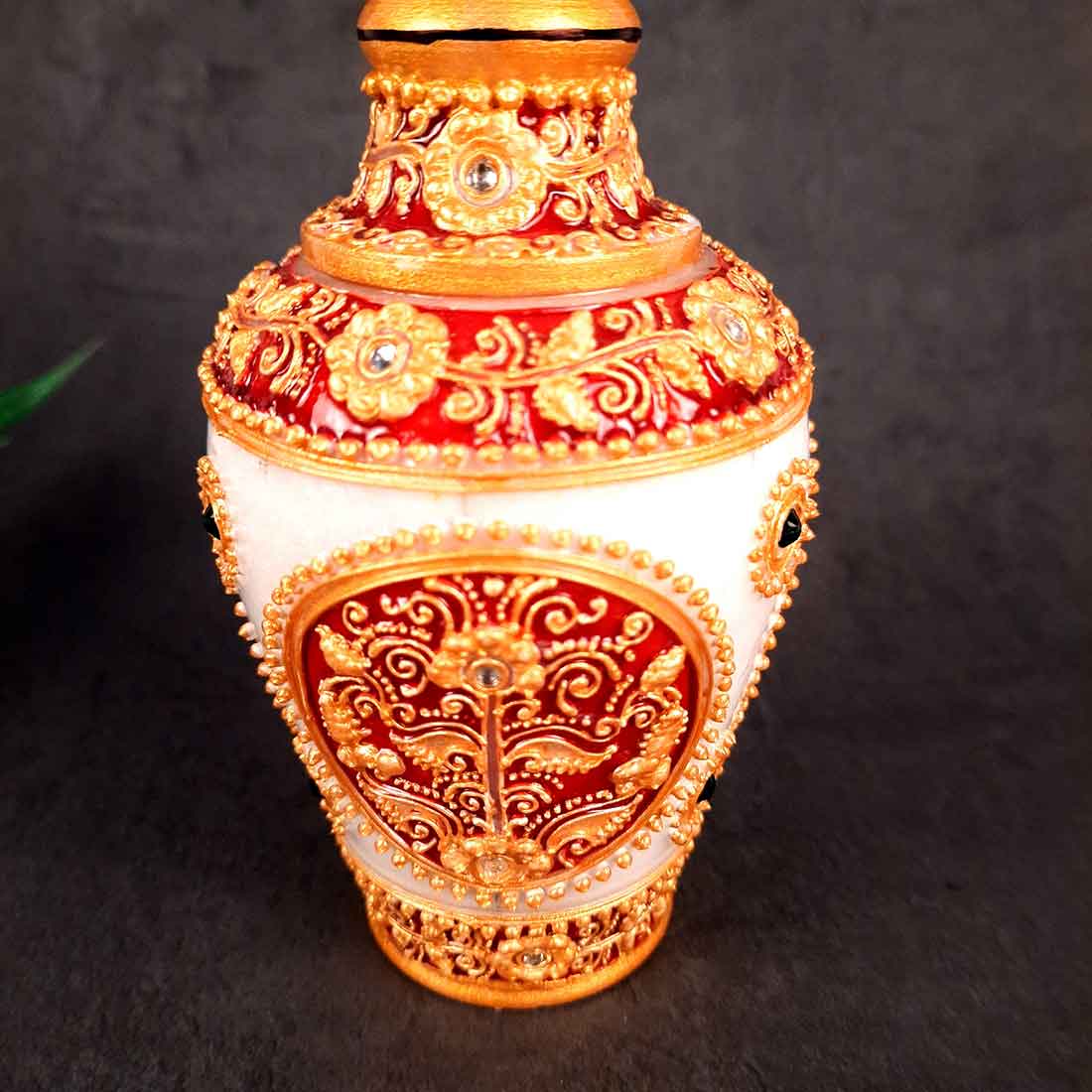 Marble Flower Vase | Decorative Flower Pot - For Living Room & Home Decor - 6 Inch - ApkaMart