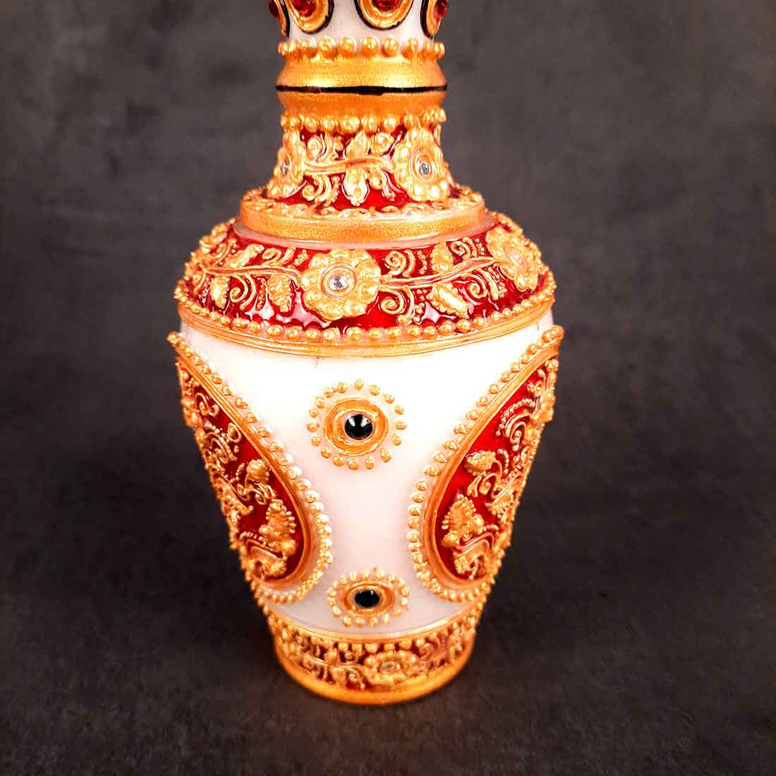 Marble Flower Vase | Decorative Flower Pot - For Living Room & Home Decor - 6 Inch - ApkaMart