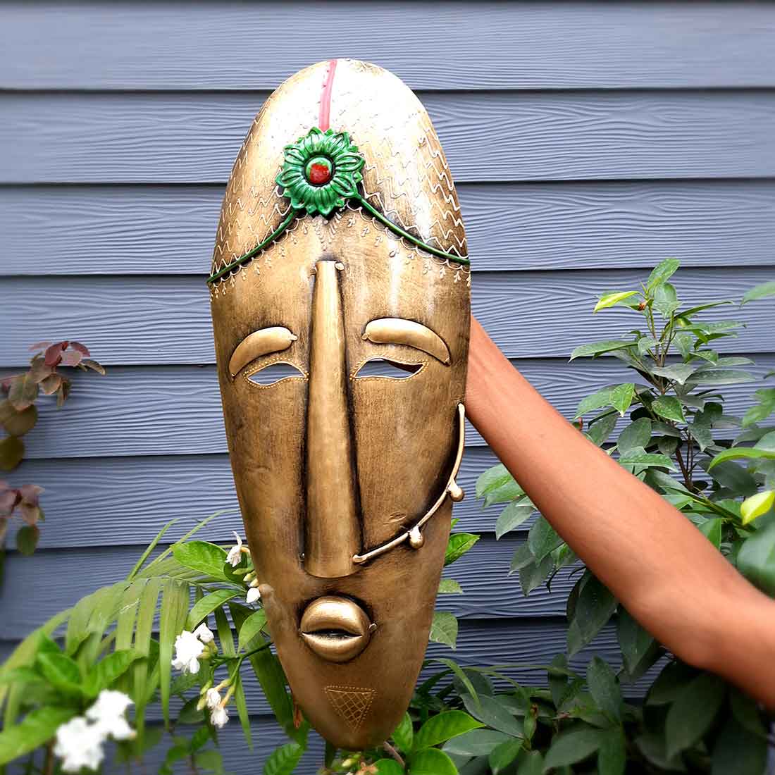 Tribal Women Mask Wall Hanging -for Home | Office | Cafés Interior Décor - 21 Inch - ApkaMart