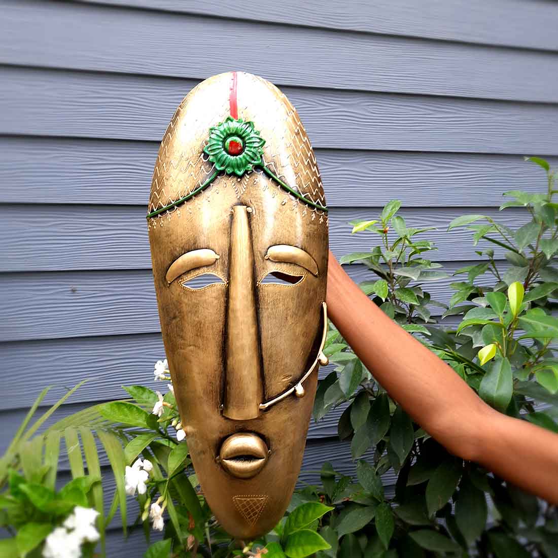 Tribal Women Mask Wall Hanging -for Home | Office | Cafés Interior Décor - 21 Inch - ApkaMart