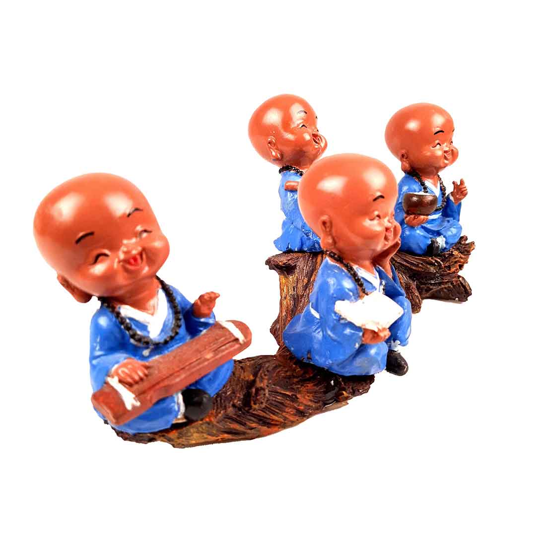 Baby Monk Showpiece | Feng Shui Showpiece - Sitting on a Branch Figurine - 11 Inch - ApkaMart