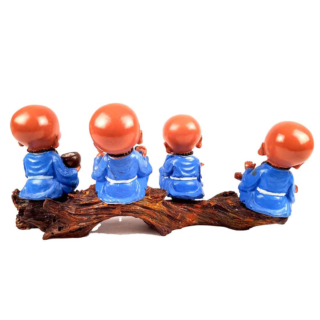 Baby Monk Showpiece | Feng Shui Showpiece - Sitting on a Branch Figurine - 11 Inch - ApkaMart