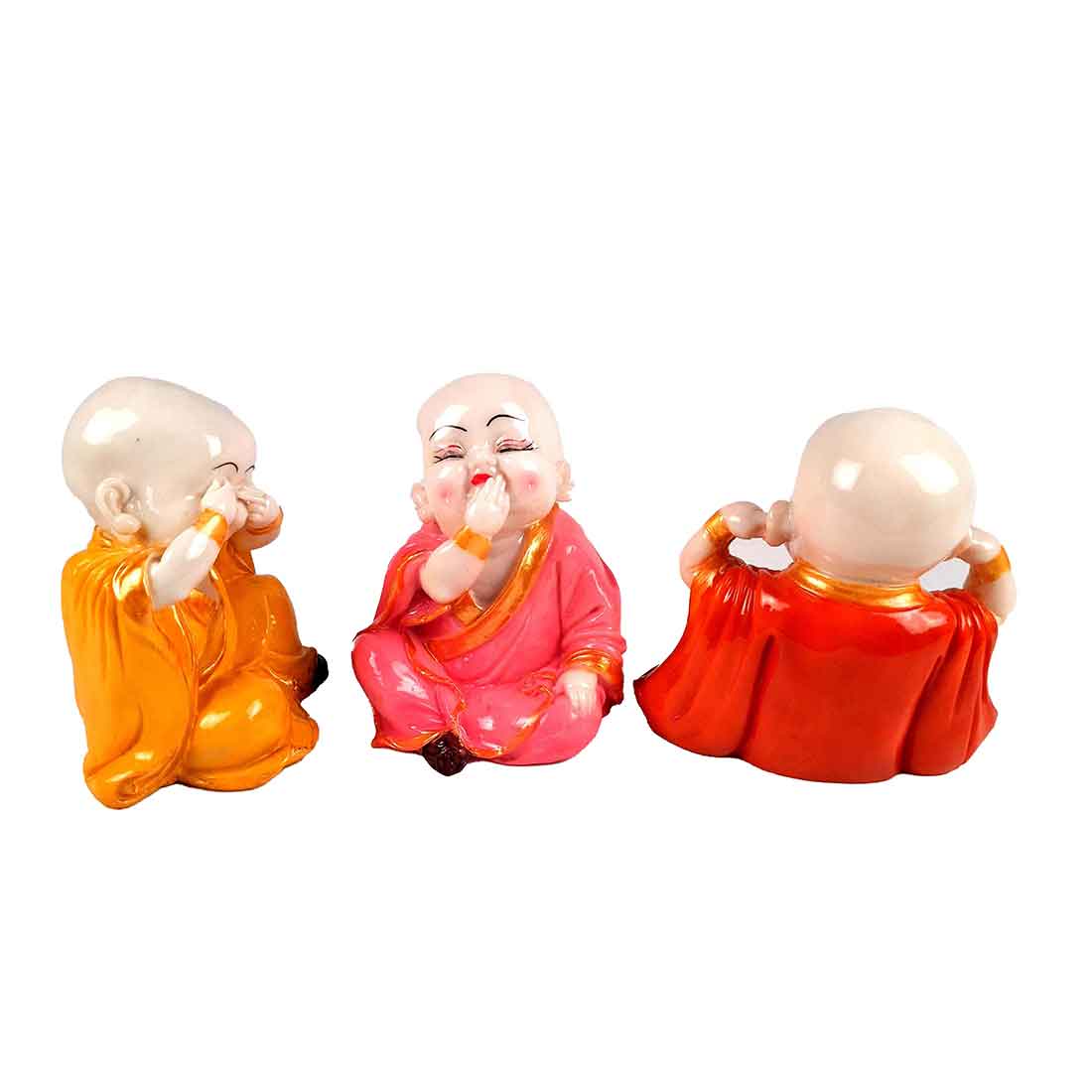 Baby Monk Showpiece - for Home  & Garden Decor - Set of 3 - ApkaMart