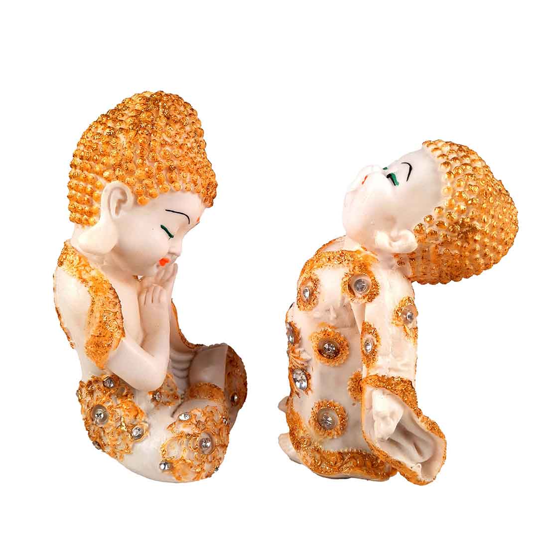 Baby Monk Showpiece - for Home & Garden Decor - 7 Inch - Set of 2 - ApkaMart