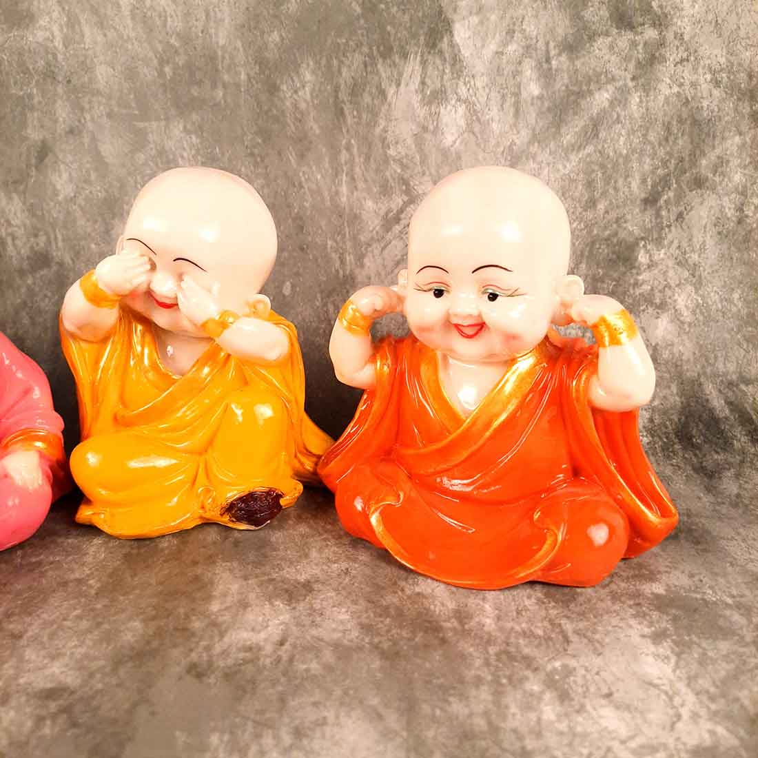 Baby Monk Showpiece - for Home  & Garden Decor - Set of 3 - ApkaMart