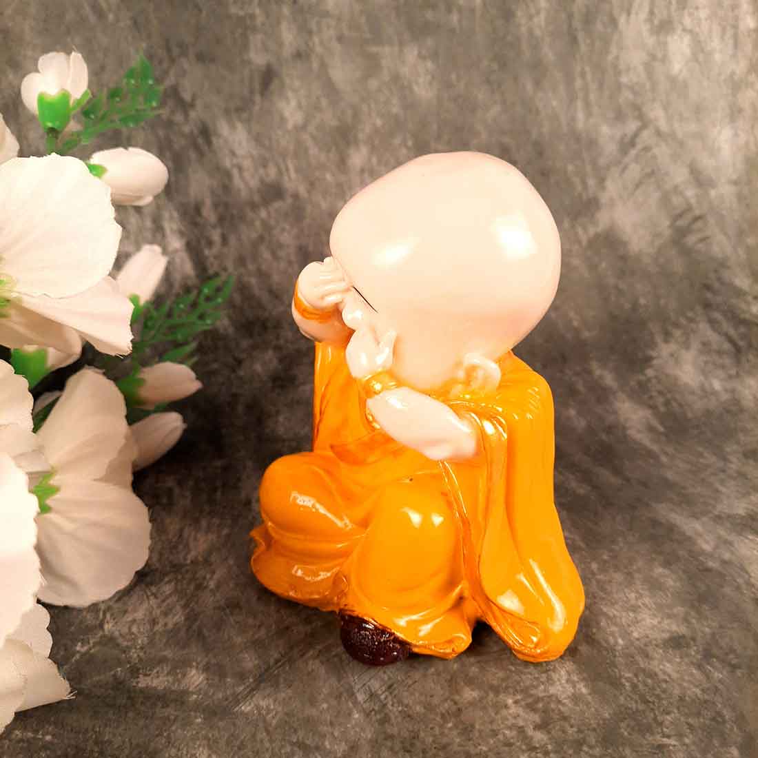 Baby Monk Showpiece - for Home  & Garden Decor - Set of 3 - ApkaMart