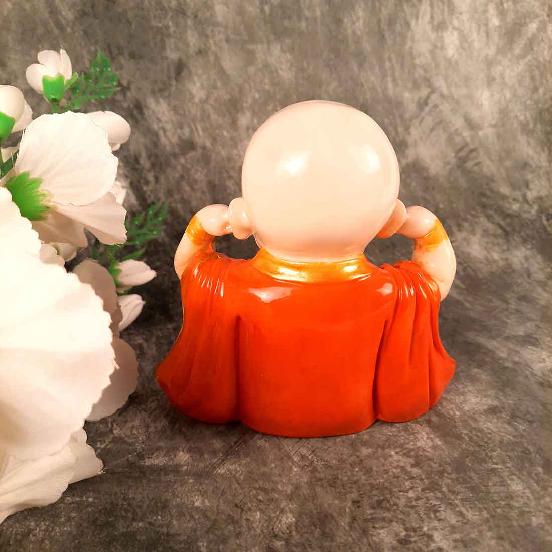 Baby Monk Showpiece - for Home  & Garden Decor - Set of 3 - ApkaMart