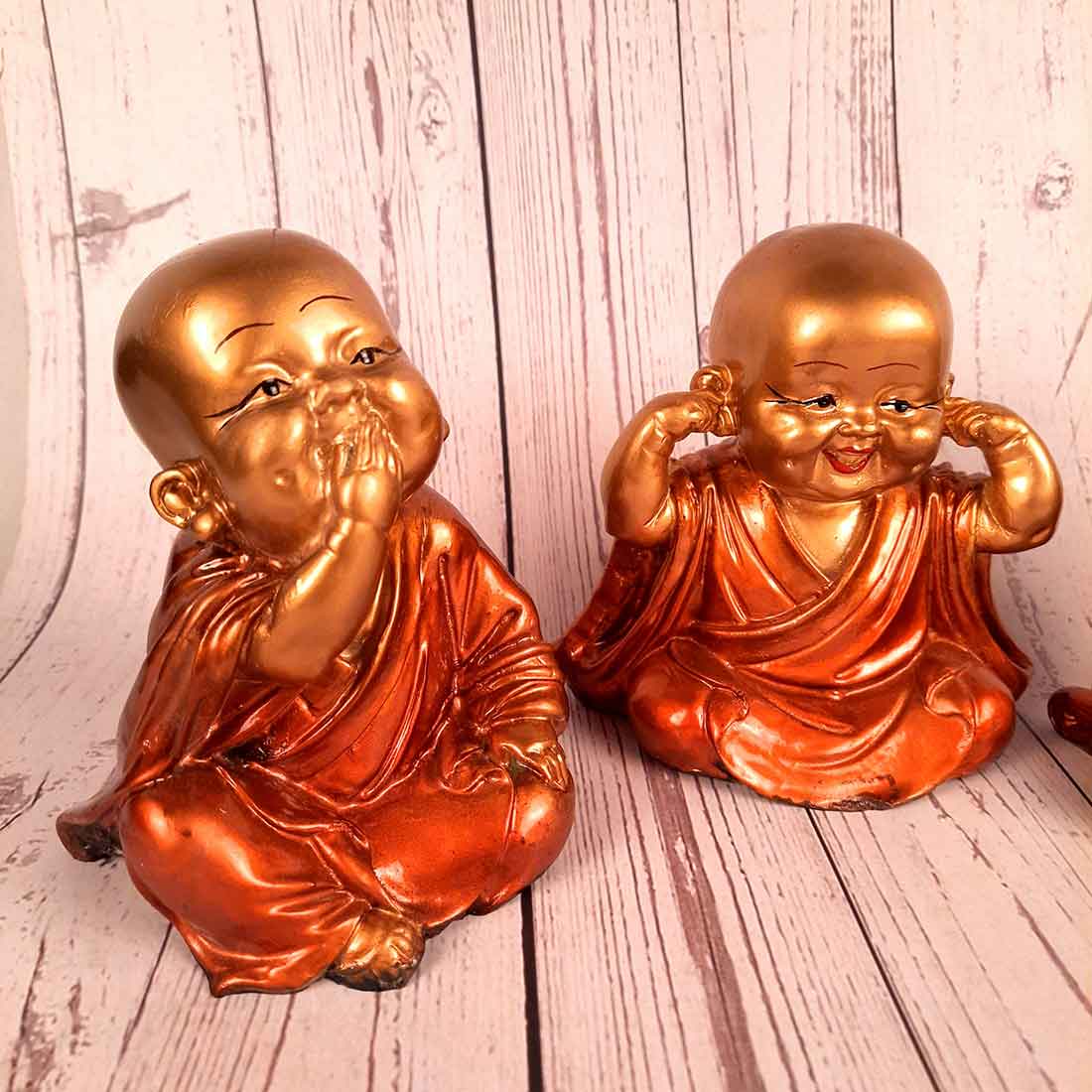 Baby Monk Showpiece - for Home & Garden Decor - Set of 3 - ApkaMart