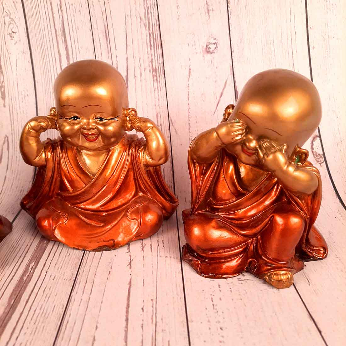 Baby Monk Showpiece - for Home & Garden Decor - Set of 3 - ApkaMart