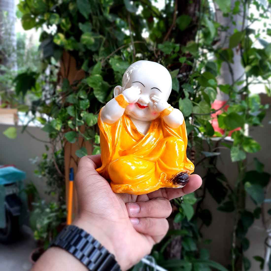 Baby Monk Showpiece - for Home  & Garden Decor - Set of 3 - ApkaMart