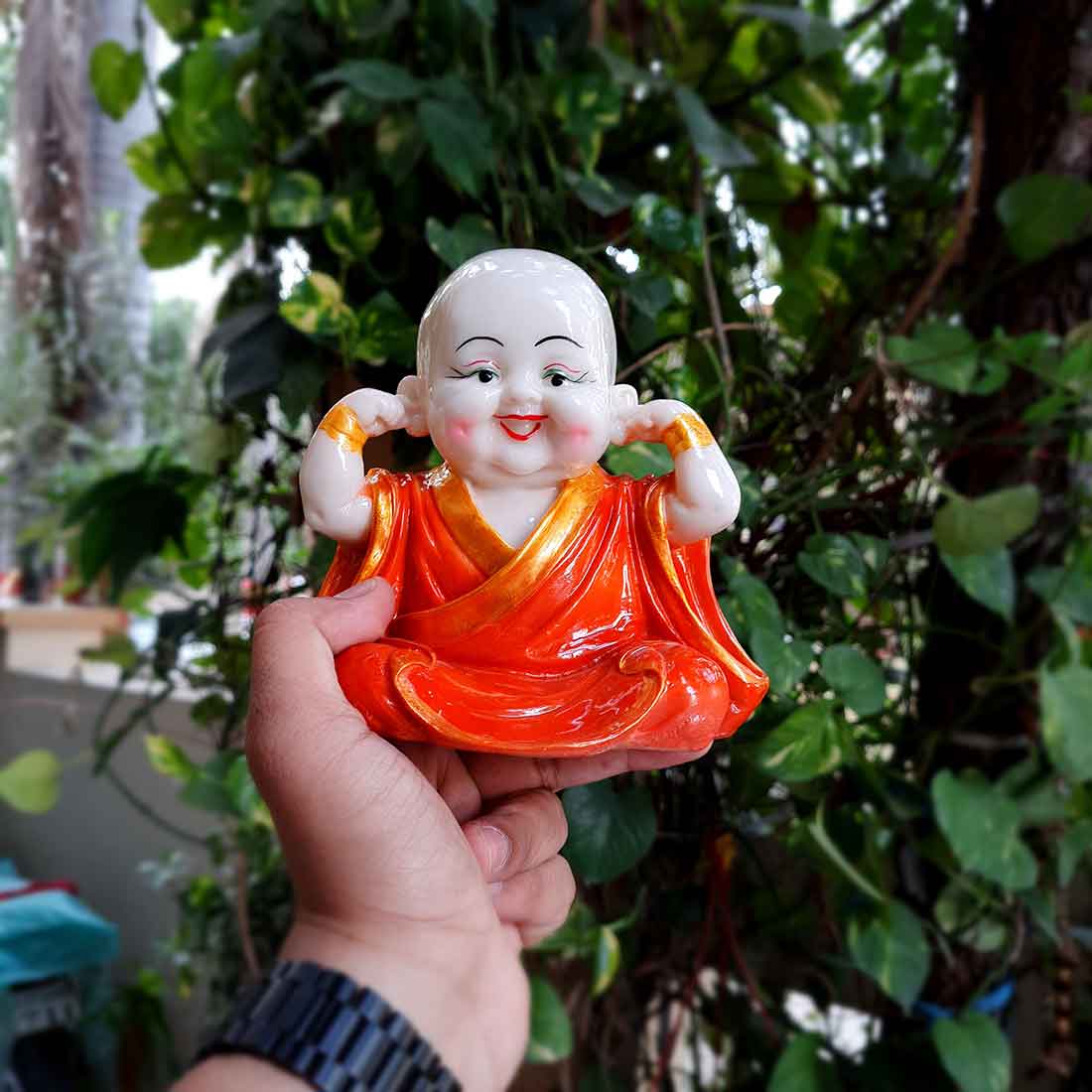 Baby Monk Showpiece - for Home  & Garden Decor - Set of 3 - ApkaMart