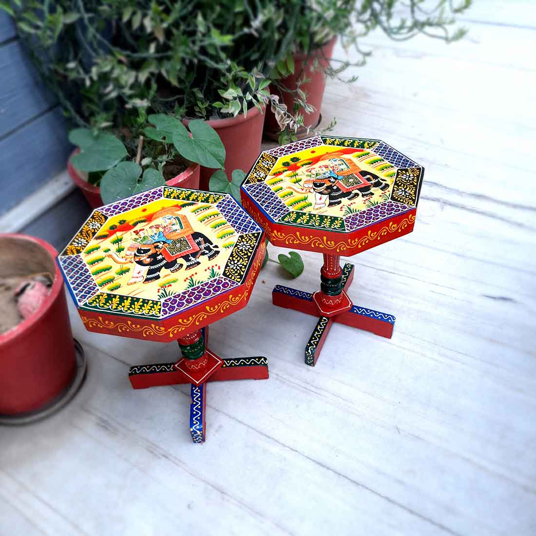 End Tables for Living Room | Wood Table - 15 Inch - Set of 2 - ApkaMart