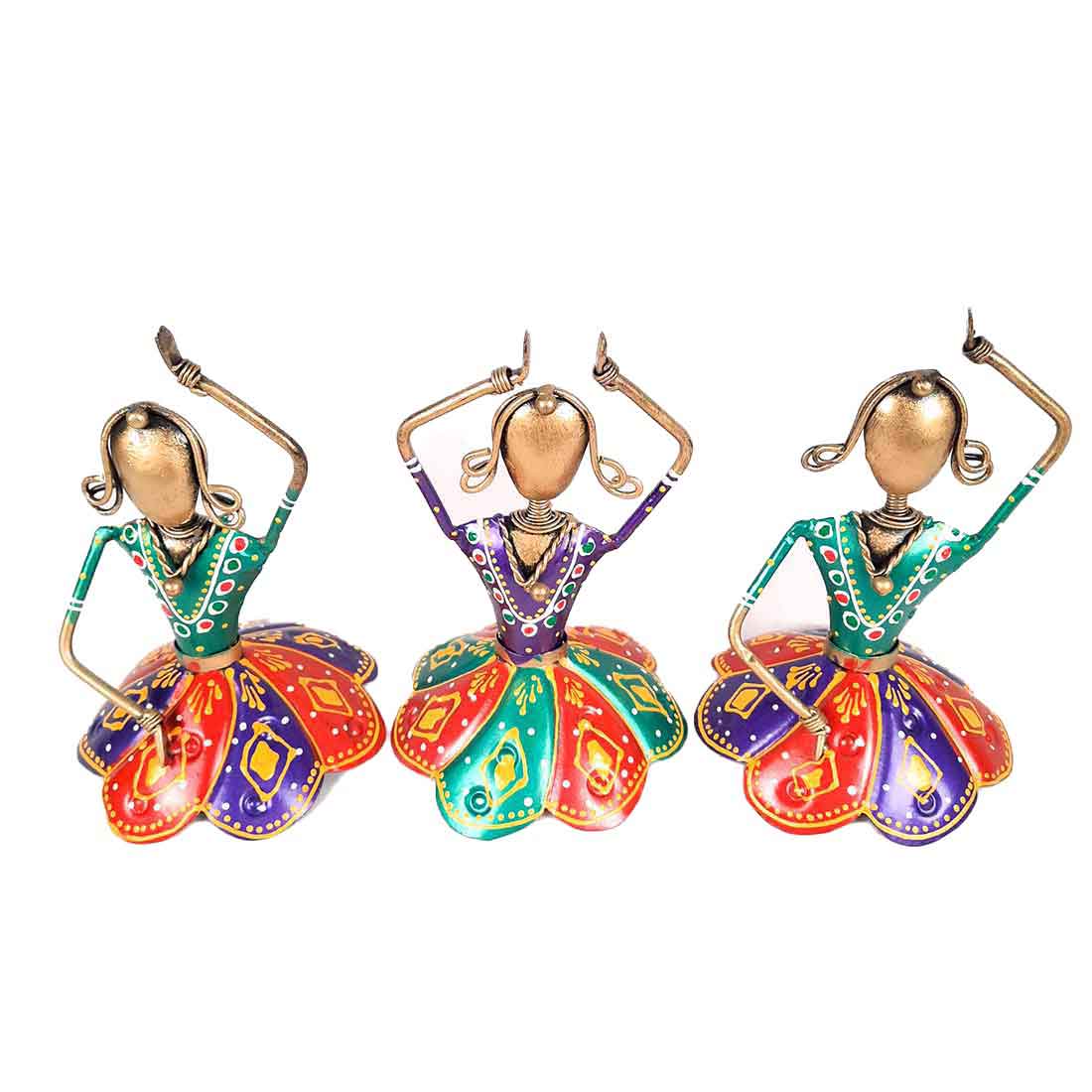 Dancing Ladies Showpiece - Table Showpiece - For Home Decor & Gifts - 7 Inch - Set of 3 - ApkaMart