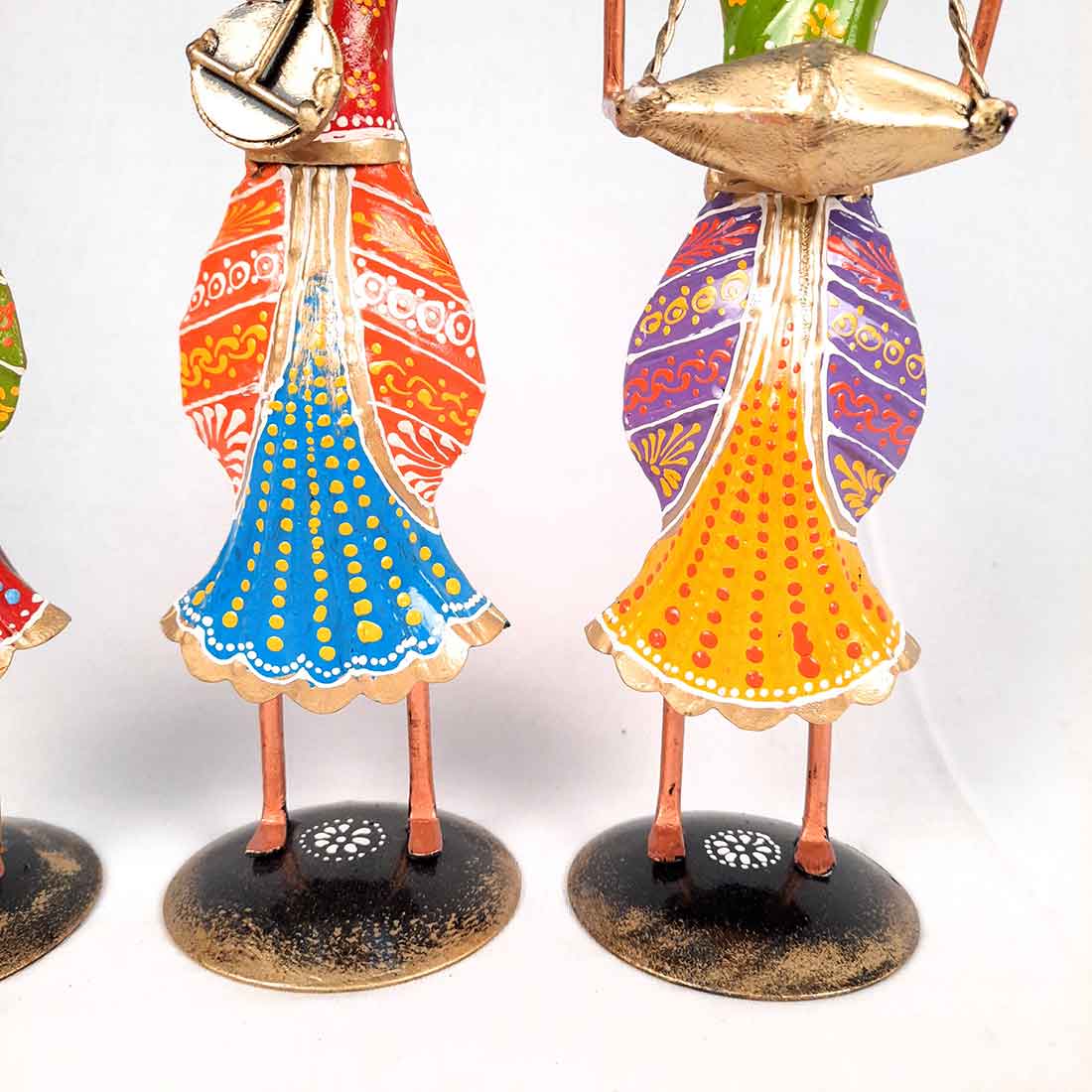 Musician Showpiece - Metal Figurines - For Table Decor & Living Room - 11 Inch - Set of 3 - ApkaMart