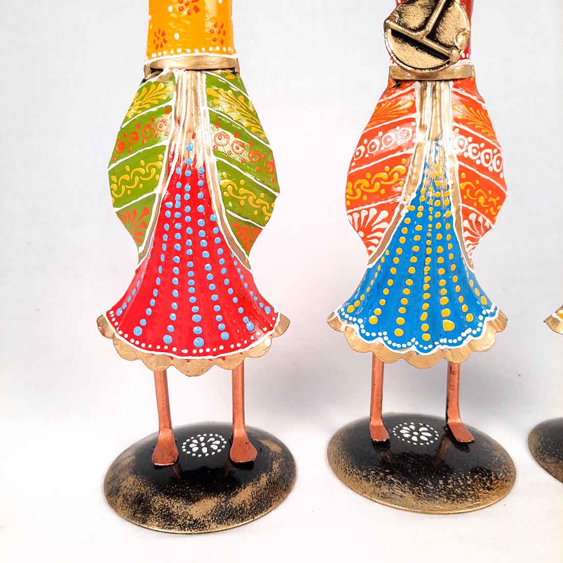 Musician Showpiece - Metal Figurines - For Table Decor & Living Room - 11 Inch - Set of 3 - ApkaMart