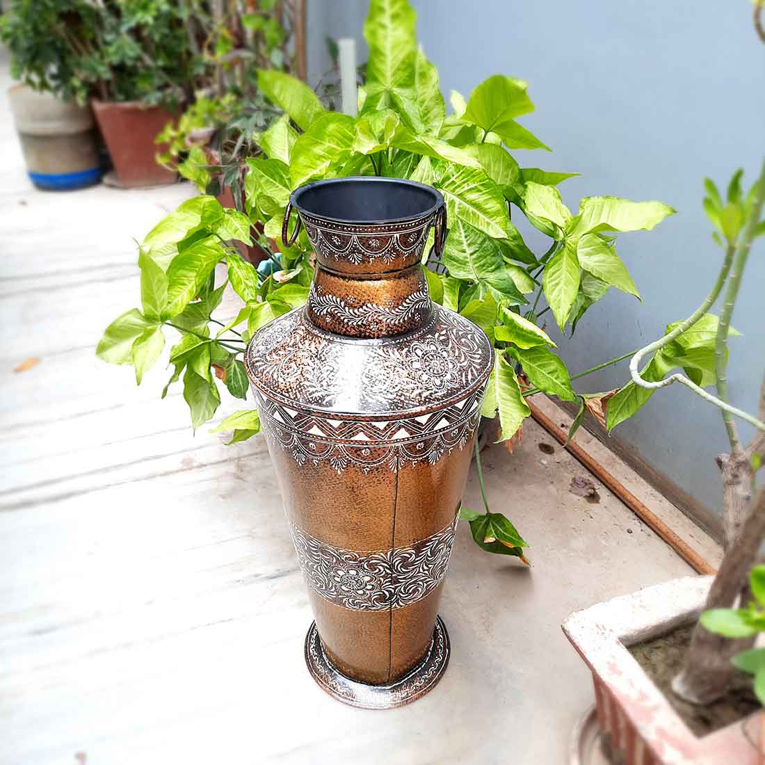 Corner Big Flower Vase | Big Flower Pot - for Living Room - 24 Inch - ApkaMart