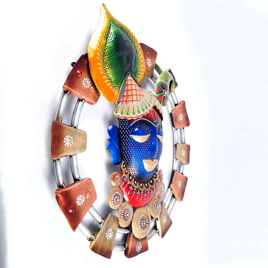 LED Krishna Wall Showpiece - Metal Wall Decor - 21 Inch - ApkaMart