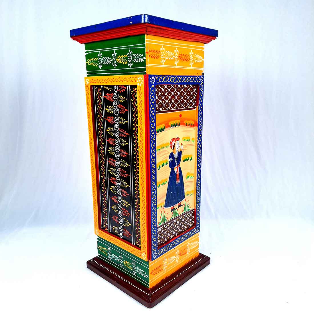 Corner Pillar 4 Drawer Rack - For Living Room & Interiors Decor - 24 Inch - ApkaMart