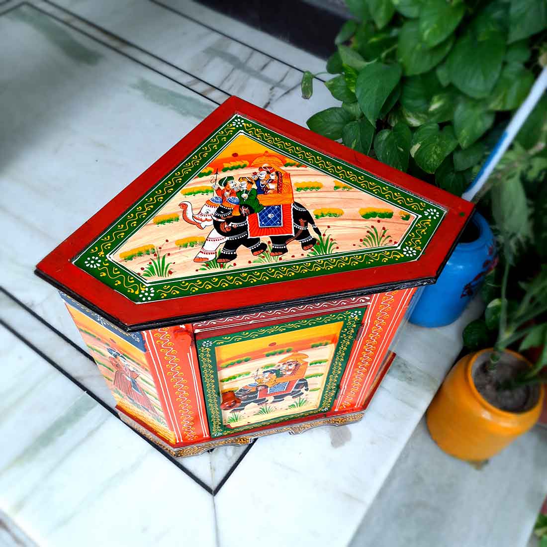 Almirah Corner Rack Corner | Tables for Living Room for Interiors Decor - 18 Inch - ApkaMart