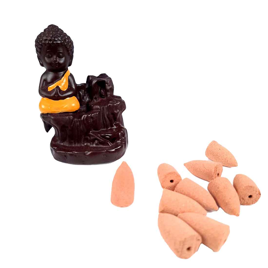 Lord Buddha Smoke Fountain - For Table Decor & Gifts - 4 Inch - ApkaMart