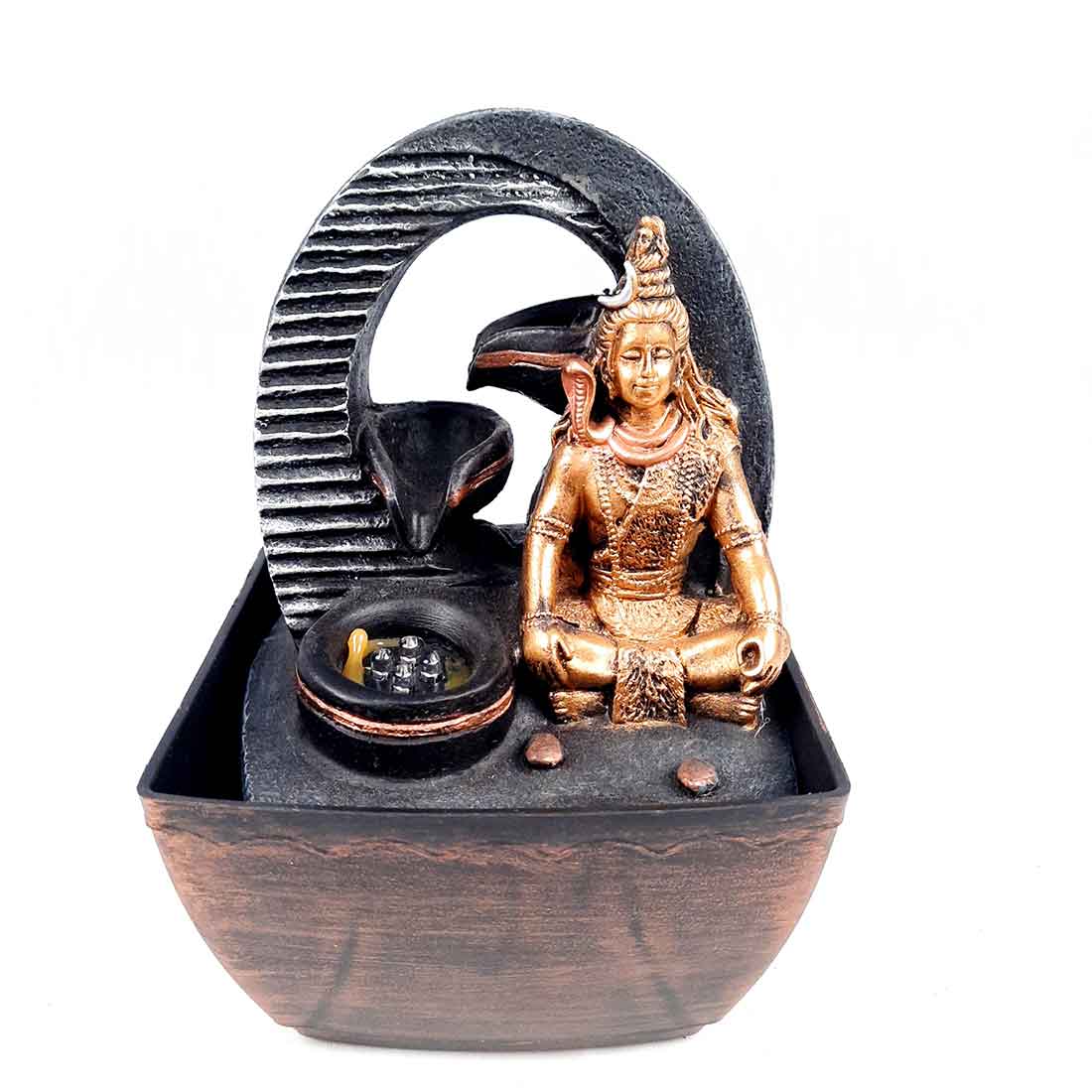 Lord Shiva LED Water Fountain Showpiece - For Table Decor & Living Room - 14 inch - Apkamart #Style_Design 2