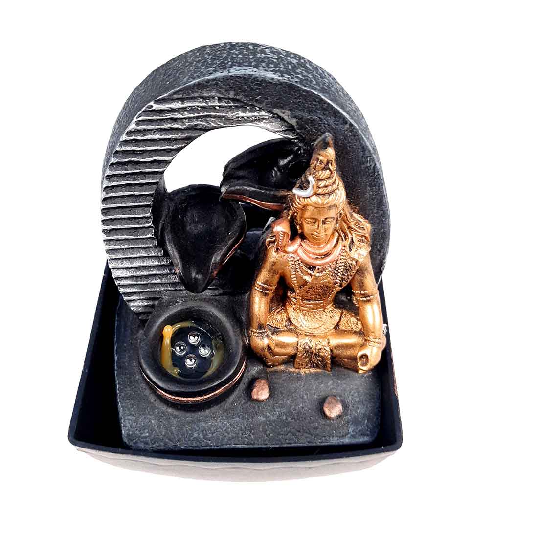Lord Shiva LED Water Fountain Showpiece - For Table Decor & Living Room - 14 inch - Apkamart #Style_Design 2