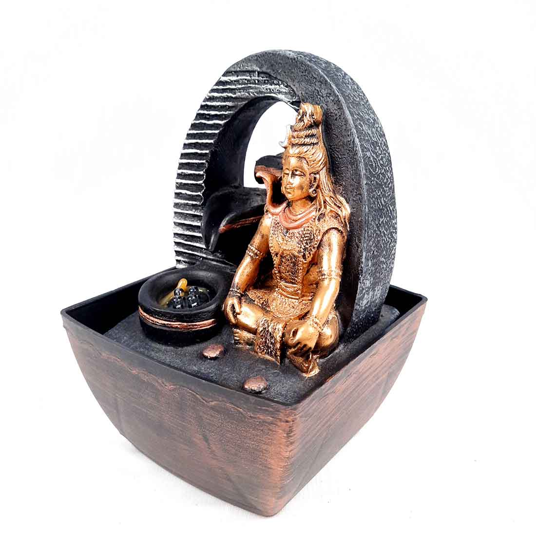 Lord Shiva LED Water Fountain Showpiece - For Table Decor & Living Room - 14 inch - Apkamart #Style_Design 2