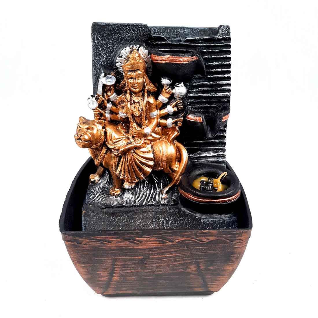 Indoor Water Fountain - Durga Maa LED Water Fountain - for Table Top & Office Decor - 8 Inch - ApkaMart