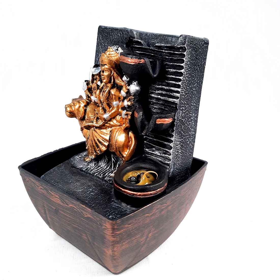 Indoor Water Fountain - Durga Maa LED Water Fountain - for Table Top & Office Decor - 8 Inch - ApkaMart
