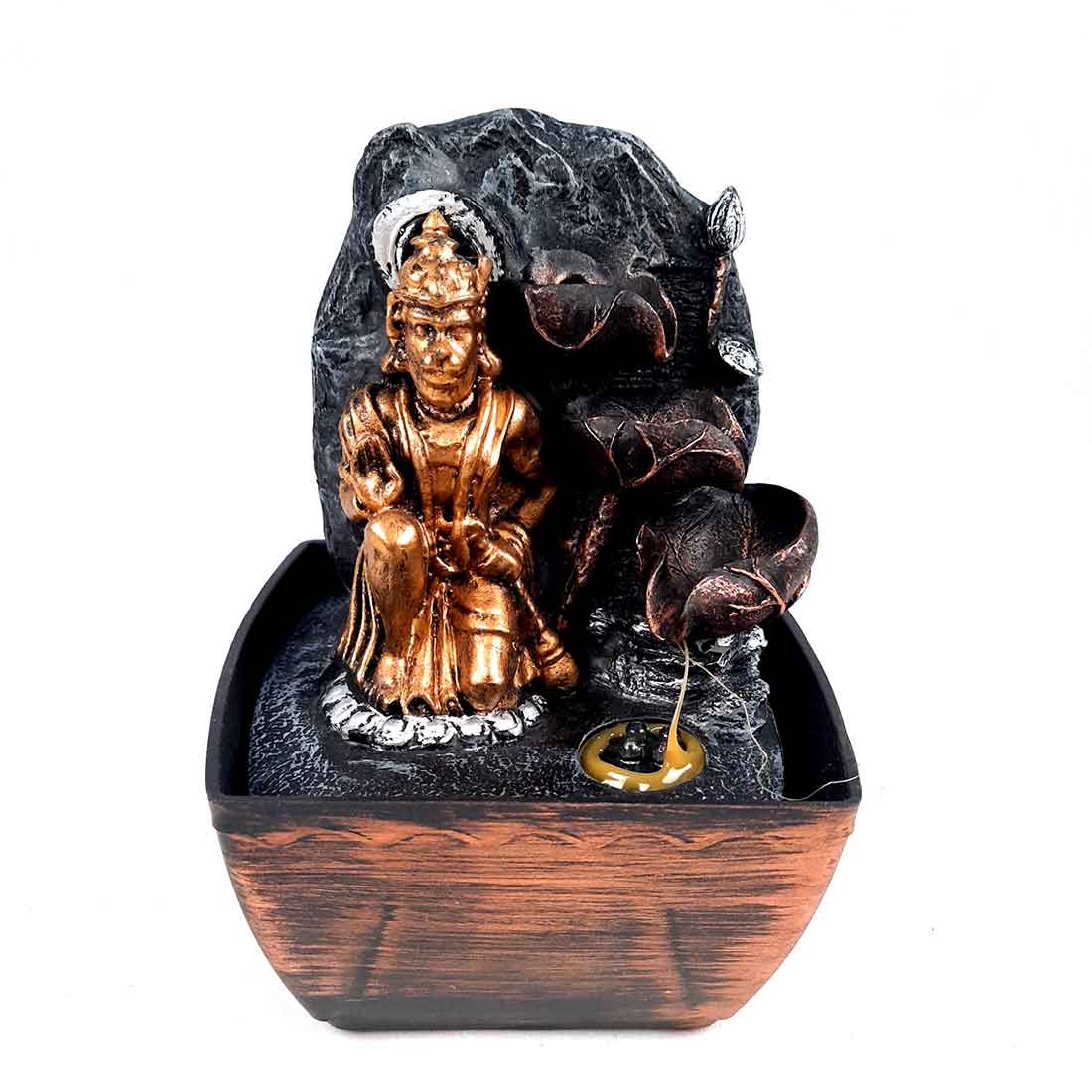 Lord Hanuman LED Water Fountain Showpiece - For Table Decor & Living Room - 8 inch - ApkaMart