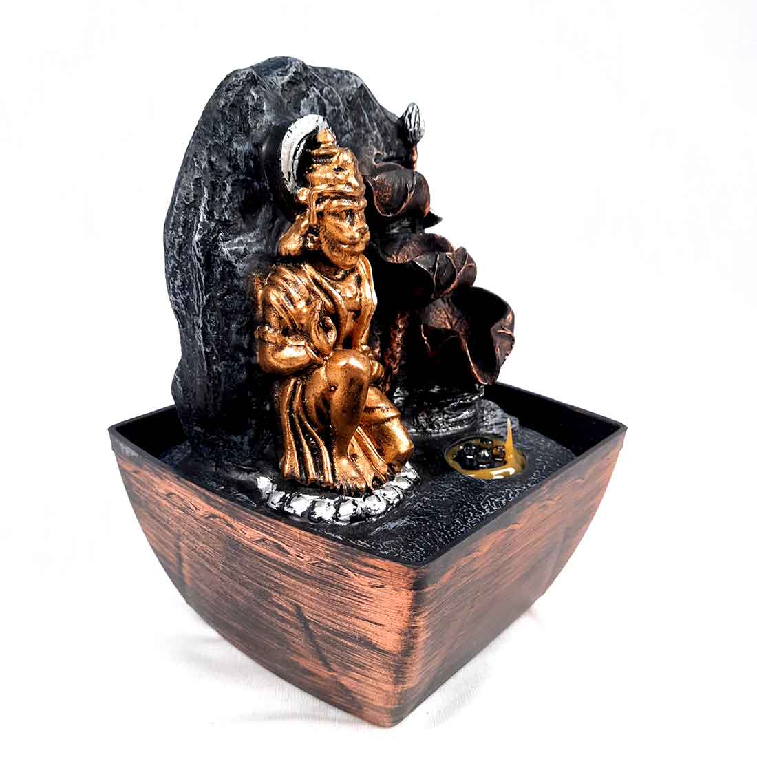 Lord Hanuman LED Water Fountain Showpiece - For Table Decor & Living Room - 8 inch - ApkaMart