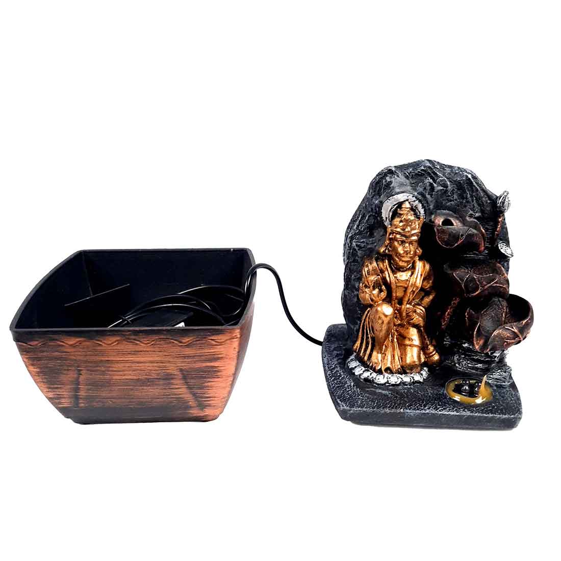 Lord Hanuman LED Water Fountain Showpiece - For Table Decor & Living Room - 8 inch - ApkaMart