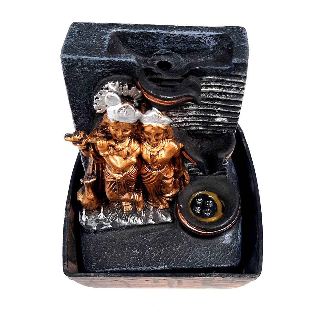 Indoor Water Fountain - Radha Krishna Water Fountain - for Table Top & Office Decor - 7 Inch - ApkaMart