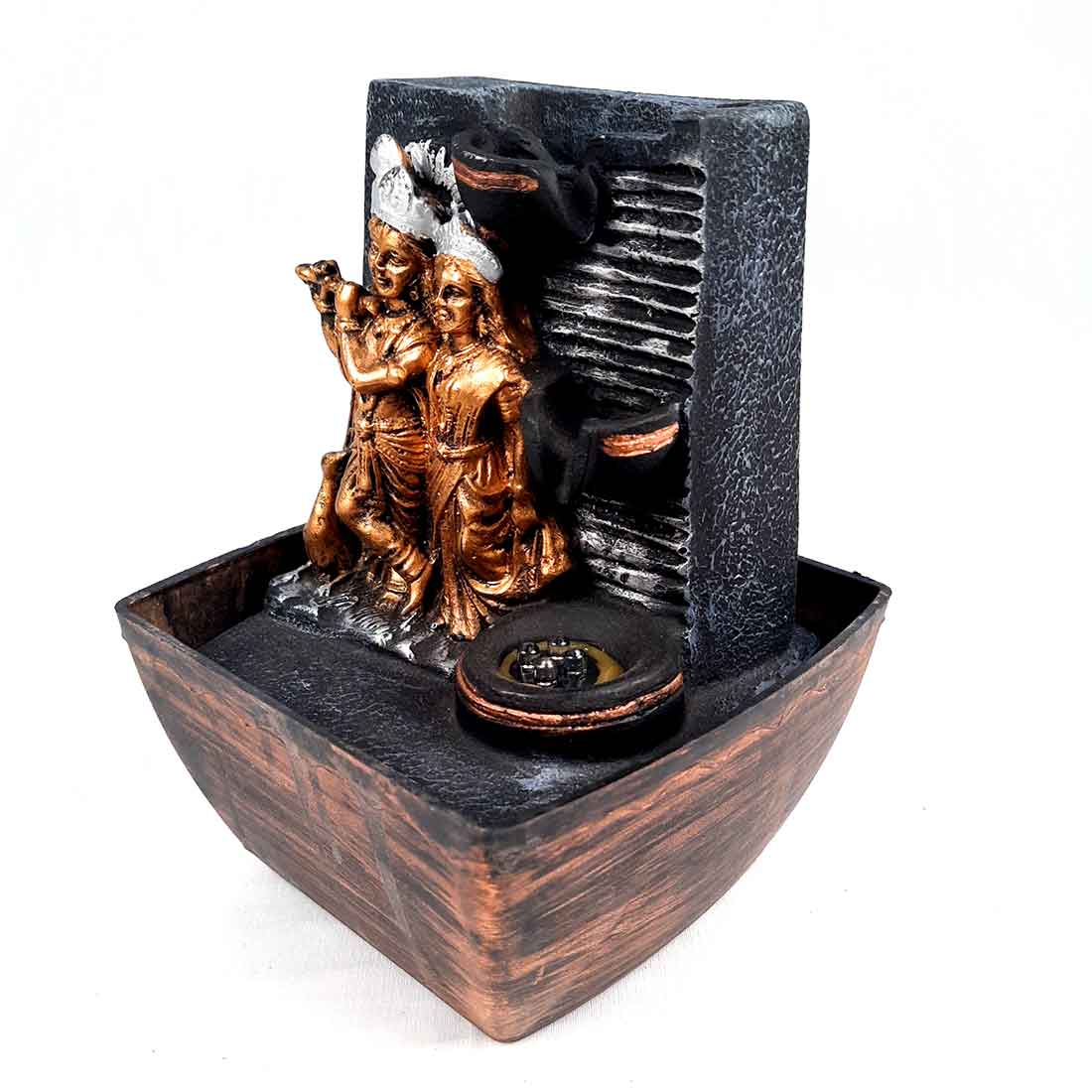 Indoor Water Fountain - Radha Krishna Water Fountain - for Table Top & Office Decor - 7 Inch - ApkaMart
