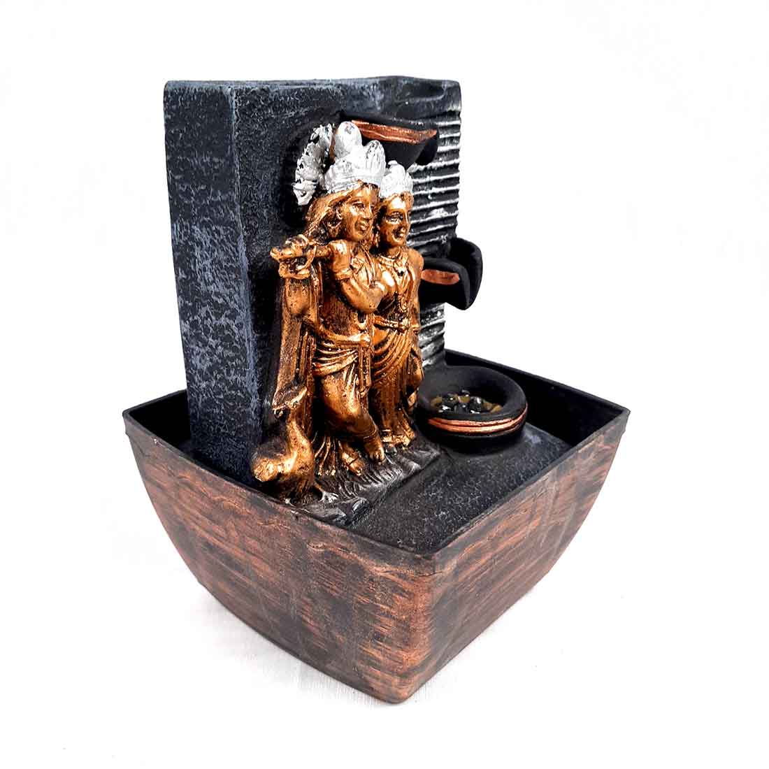Indoor Water Fountain - Radha Krishna Water Fountain - for Table Top & Office Decor - 7 Inch - ApkaMart