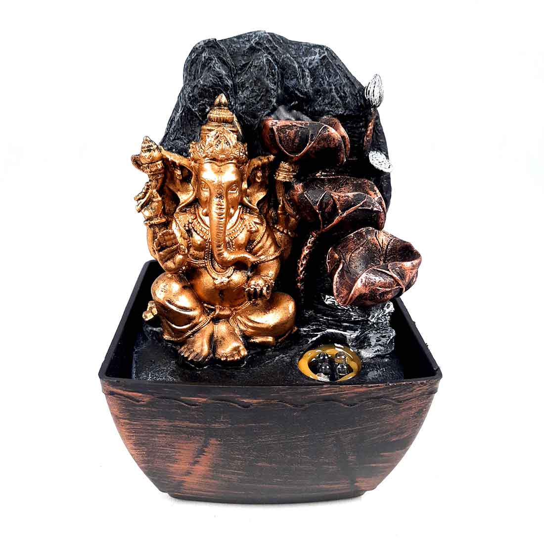 Water Fountains with LED Lights - Ganesh Design | Indoor Table Top Waterfall Fountain |  Water fall For Vastu - For Tabletop, Living Room, Garden, Office, Home Decoration & Gifts - 8 inch - Apkamart #Style_Design 2