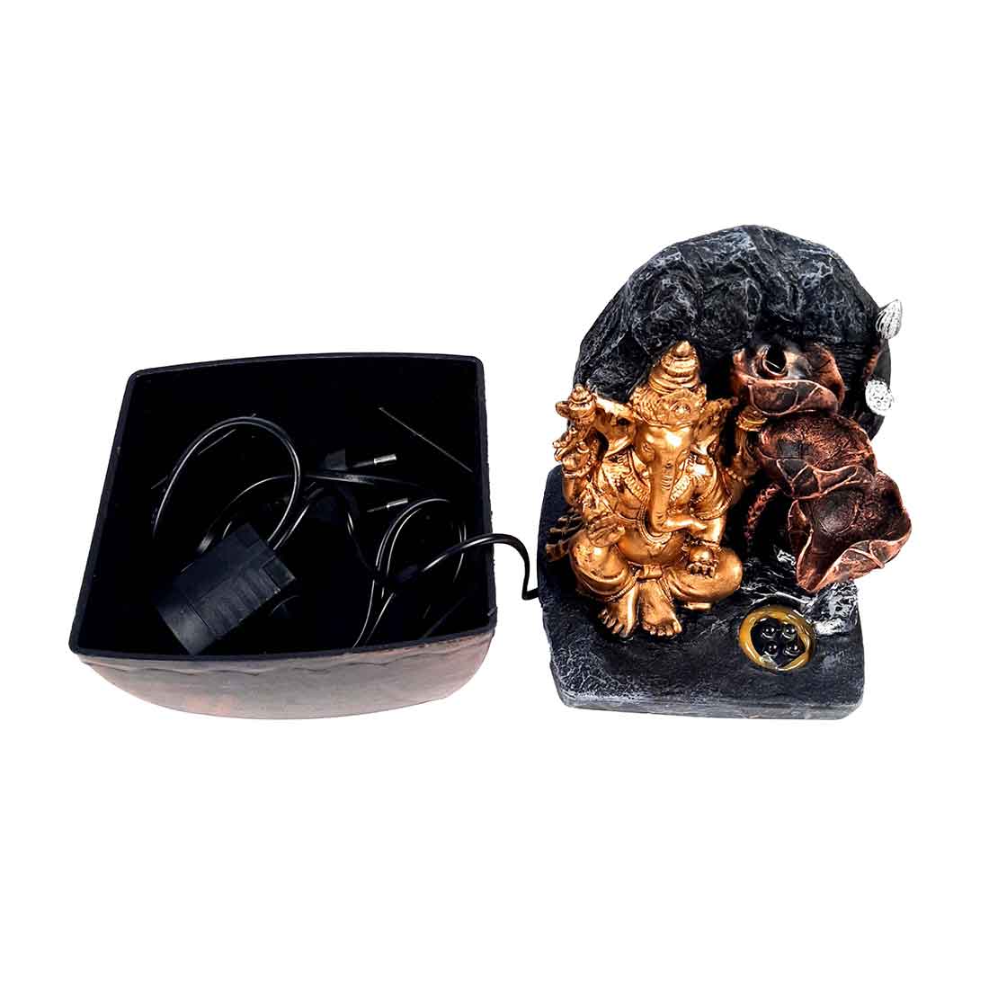Water Fountains with LED Lights - Ganesh Design | Indoor Table Top Waterfall Fountain |  Water fall For Vastu - For Tabletop, Living Room, Garden, Office, Home Decoration & Gifts - 8 inch - Apkamart #Style_Design 2