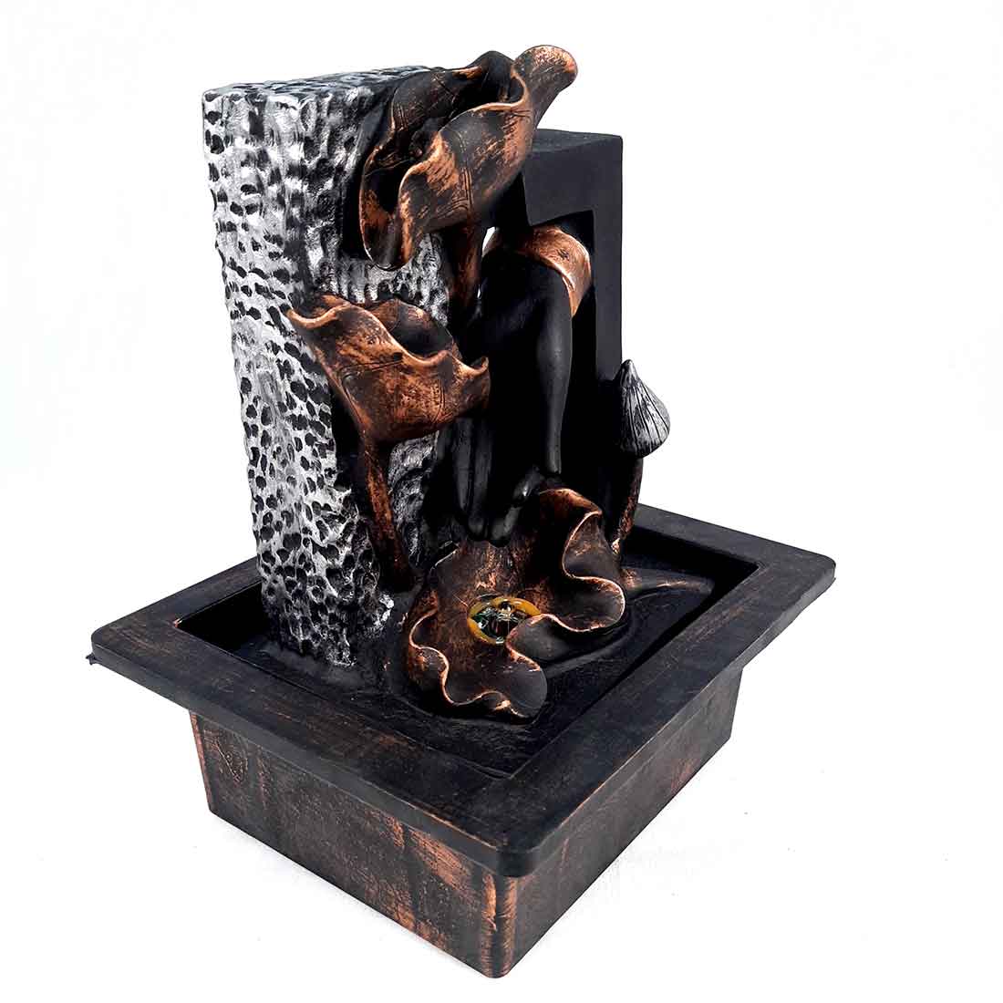 Table Water Fountain | Indoor Fountain with LED Lights - for Table & Office Decor - 10 Inch - ApkaMart