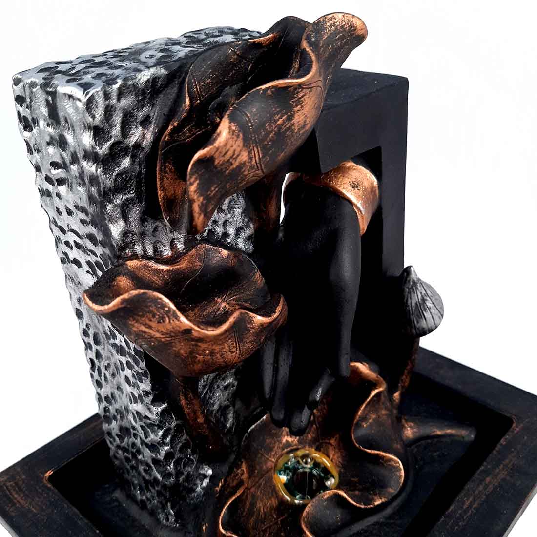 Table Water Fountain | Indoor Fountain with LED Lights - for Table & Office Decor - 10 Inch - ApkaMart