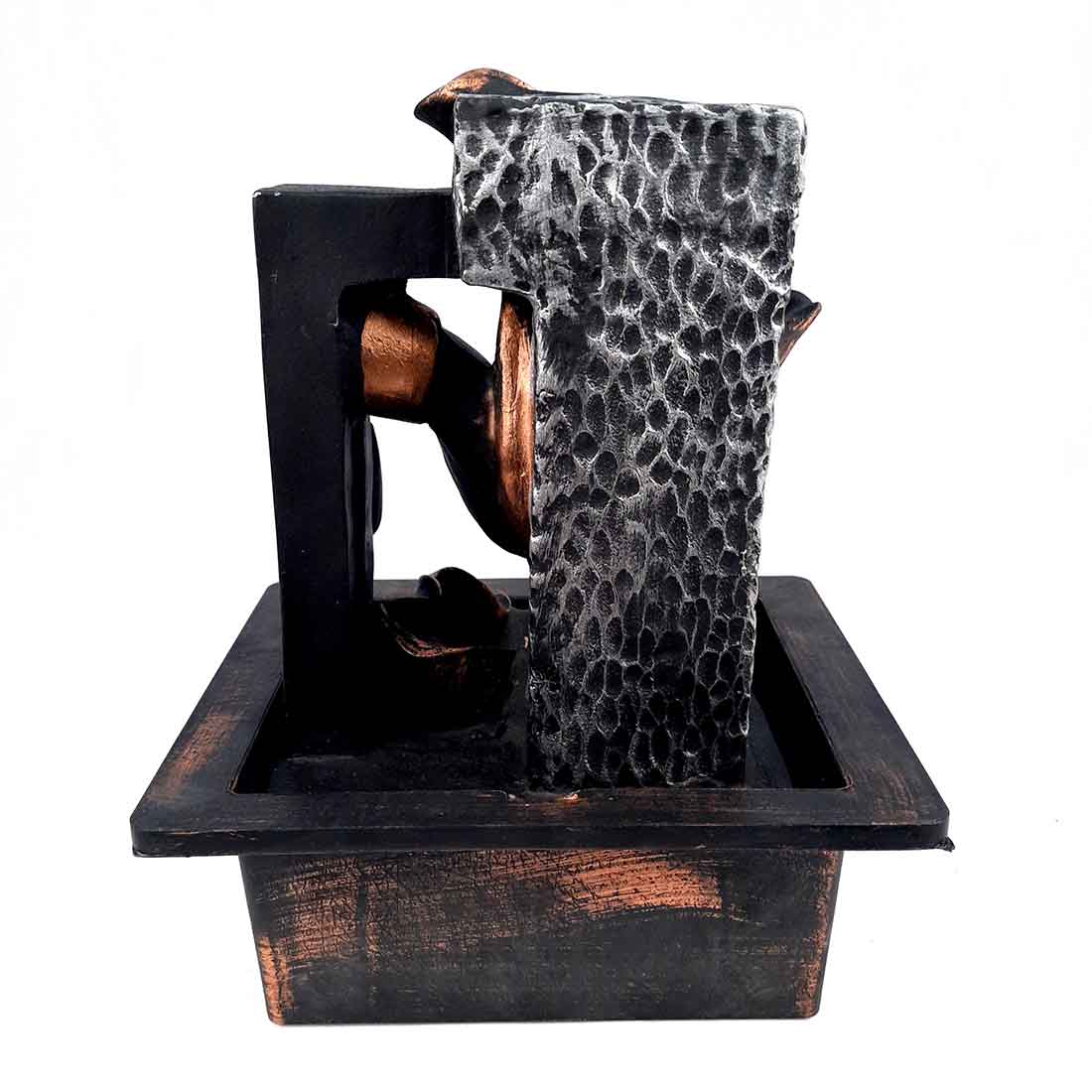 Table Water Fountain | Indoor Fountain with LED Lights - for Table & Office Decor - 10 Inch - ApkaMart