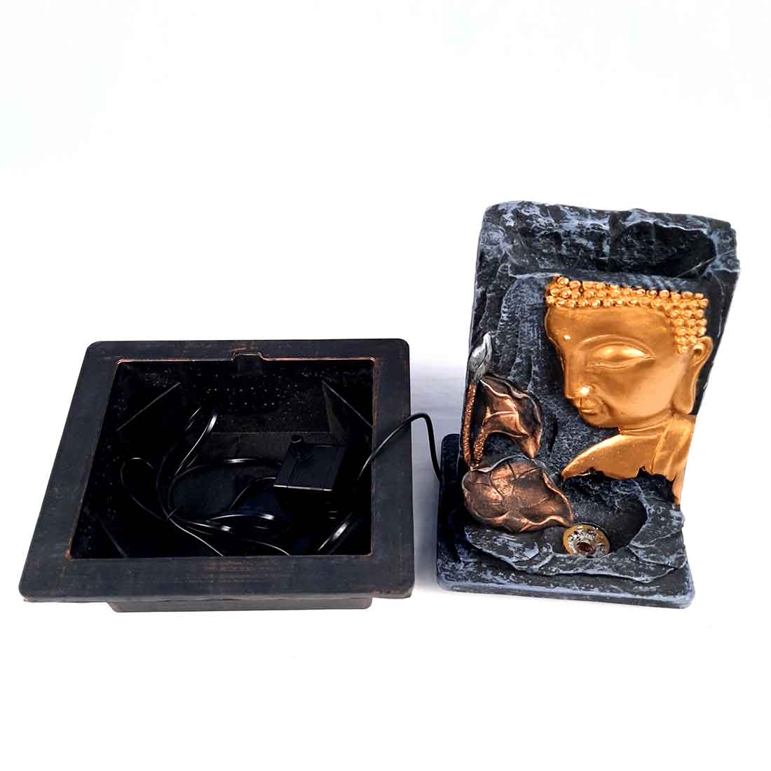 Buddha Water Fountain - Decorative Showpiece for Table & Office Decor - 10 Inch - ApkaMart