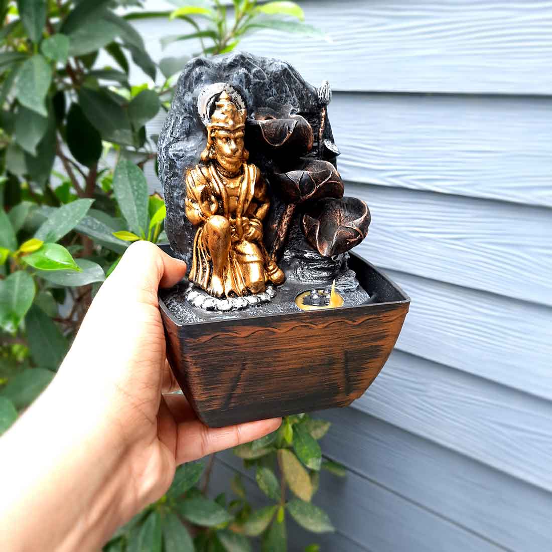 Lord Hanuman LED Water Fountain Showpiece - For Table Decor & Living Room - 8 inch - ApkaMart