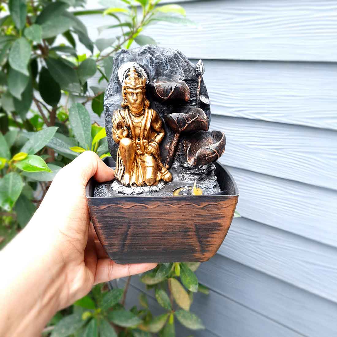 Lord Hanuman LED Water Fountain Showpiece - For Table Decor & Living Room - 8 inch - ApkaMart