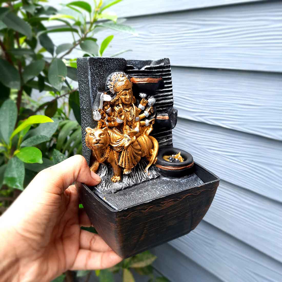 Indoor Water Fountain - Durga Maa LED Water Fountain - for Table Top & Office Decor - 8 Inch - ApkaMart