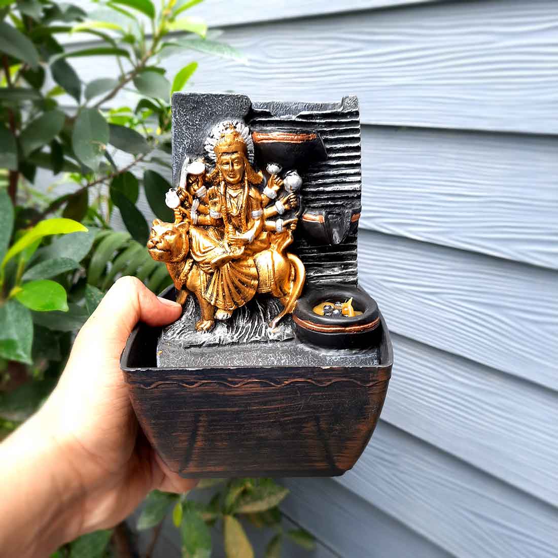 Indoor Water Fountain - Durga Maa LED Water Fountain - for Table Top & Office Decor - 8 Inch - ApkaMart