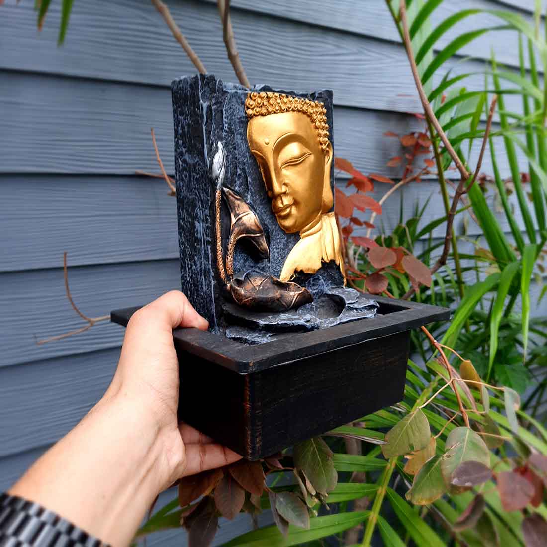 Buddha Water Fountain - Decorative Showpiece for Table & Office Decor - 10 Inch - ApkaMart
